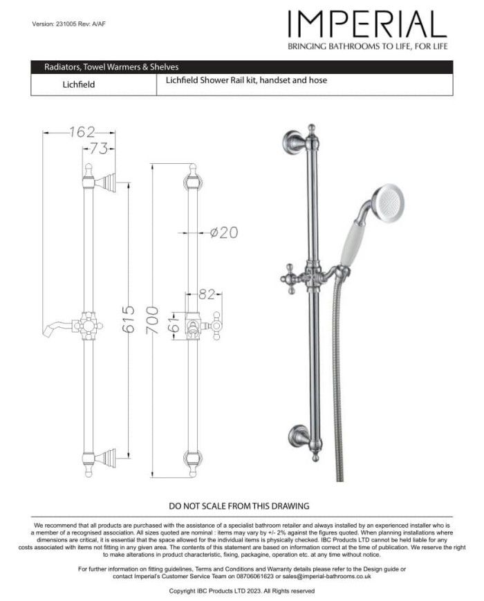 Kit de douche encastré - Lichfield Imperial