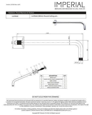 Pomme de douche Lichfield Imperial