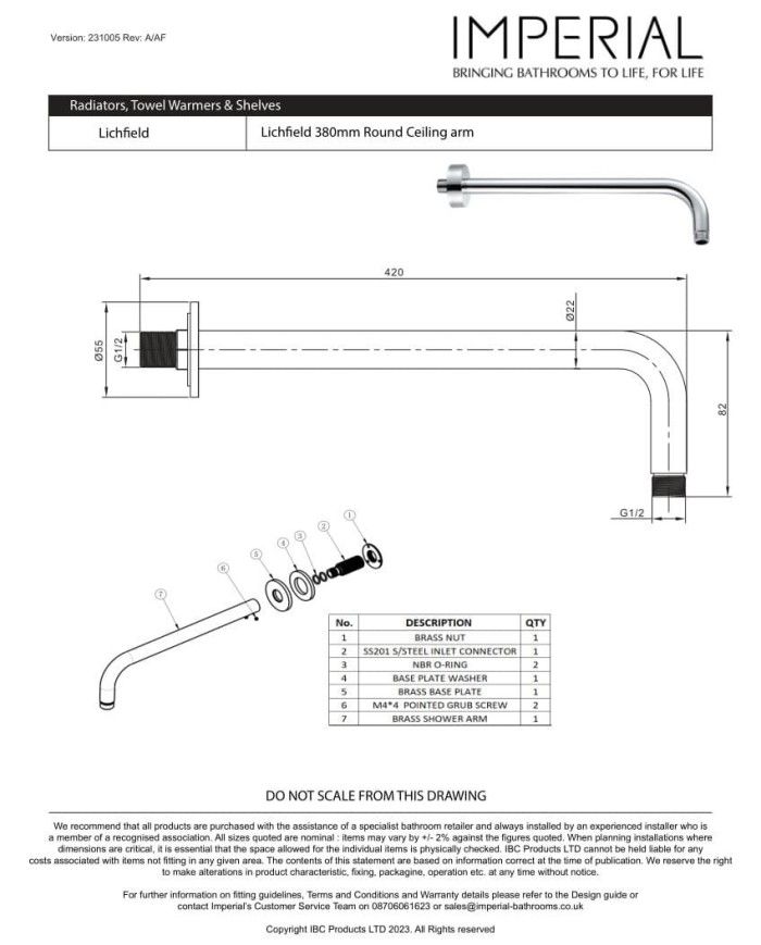 Pomme de douche Lichfield Imperial