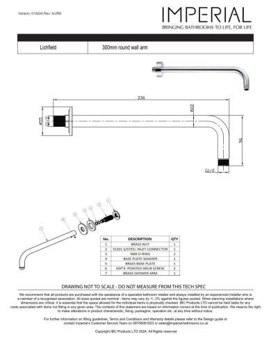 Pomme de douche Lichfield Imperial