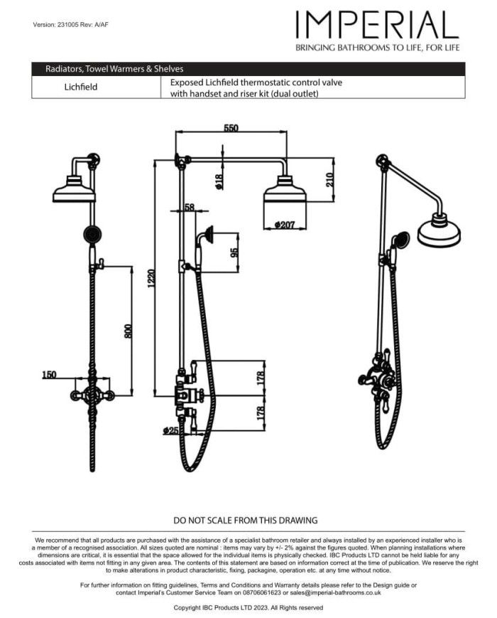 Kit de douche 200 - Lichfield Imperial