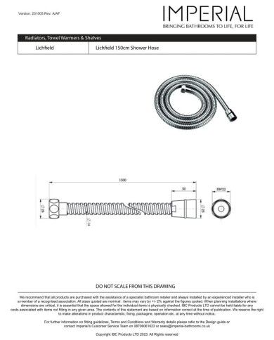 Tuyau de douche Lichfield Imperial