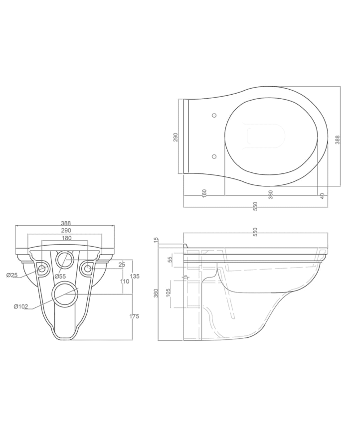 WC suspendu Astoria Deco Imperial