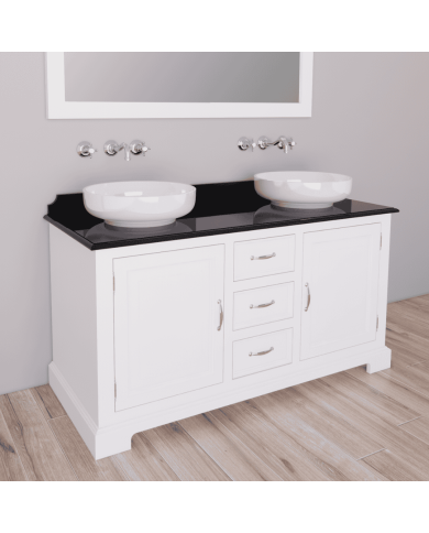 Meuble pour lavabo double + miroir Harbury Aqua Prestige