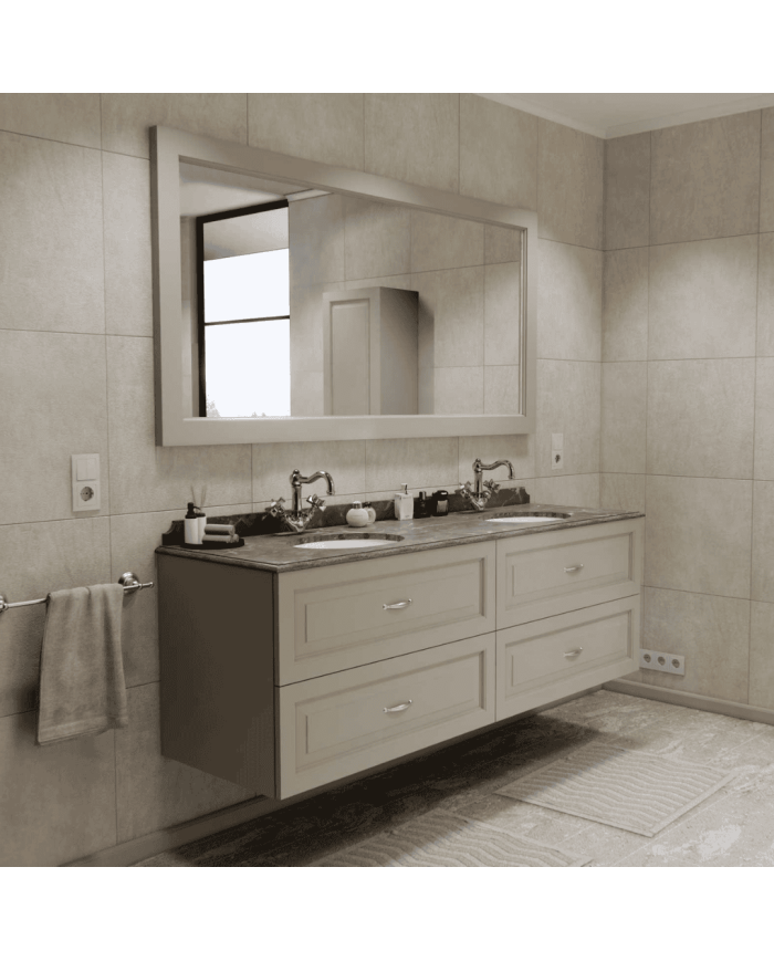 Meuble lavabo 2 vasques et miroir Astoria Aqua Prestige