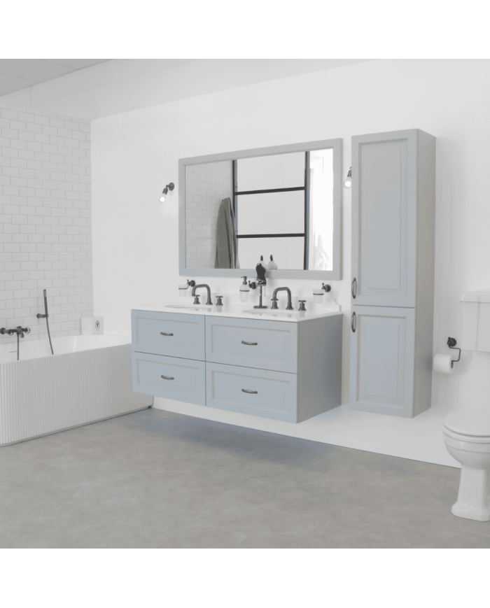 Meuble lavabo 2 vasques L180 et miroir Astoria Aqua Prestige