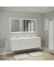 Meuble lavabo 2 vasques et miroir Astoria Aqua Prestige