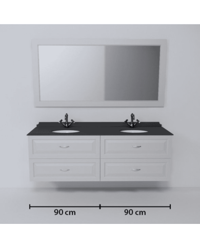 Meuble lavabo 2 vasques et miroir Astoria Aqua Prestige