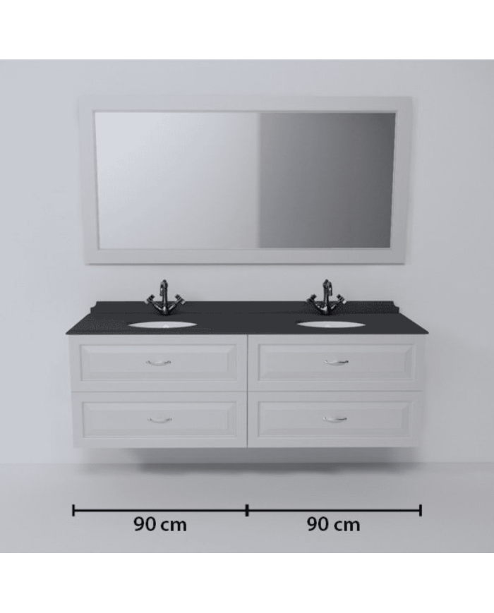 Meuble lavabo 2 vasques et miroir Astoria Aqua Prestige