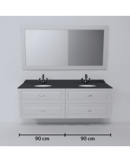 Meuble lavabo 2 vasques et miroir Astoria Aqua Prestige