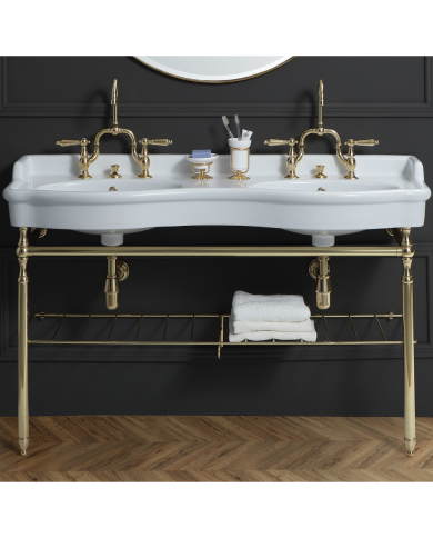 Lavabo double vasque - Bleu Provence 800