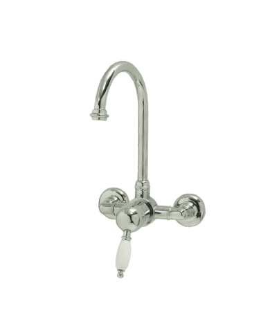 Robinet mitigeur mural 2t col tournant - Bleu Provence