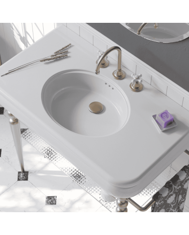 Large lavabo 100cm Romantica - Bleu Provence