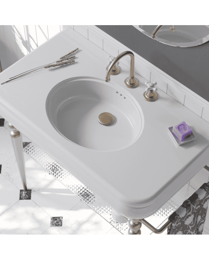 Large lavabo 100cm Romantica - Bleu Provence