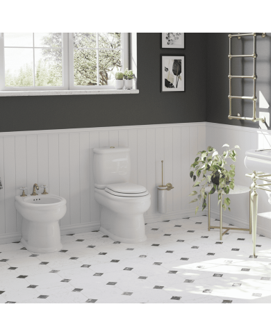 WC monobloc verticale - Romantica - Bleu Provence