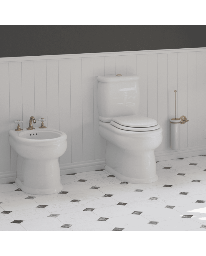 WC monobloc horizontale - Romantica - Bleu Provence
