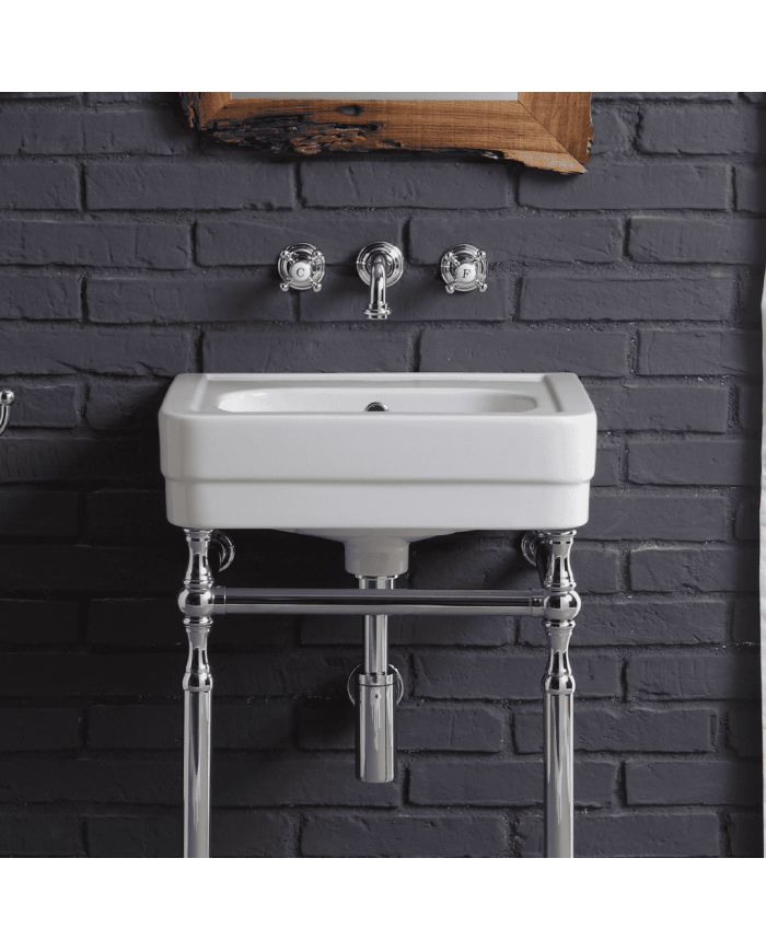 Robinet mural lavabo - Romantica - Bleu Provence