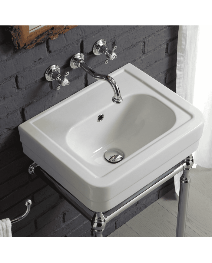 Robinet mural lavabo - Romantica - Bleu Provence