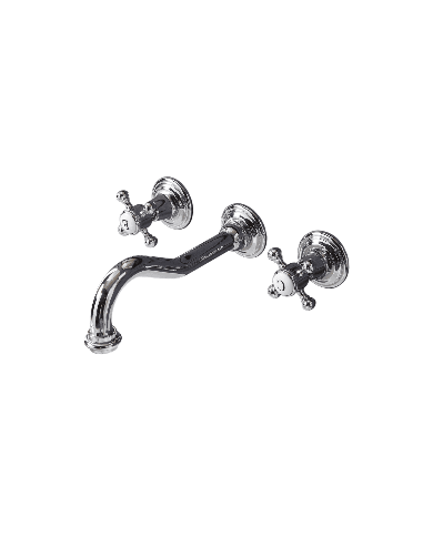 Robinet mural lavabo - Romantica - Bleu Provence