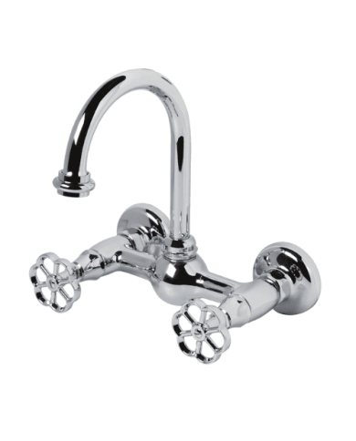 Robinet mélangeur mural - Bleu Provence