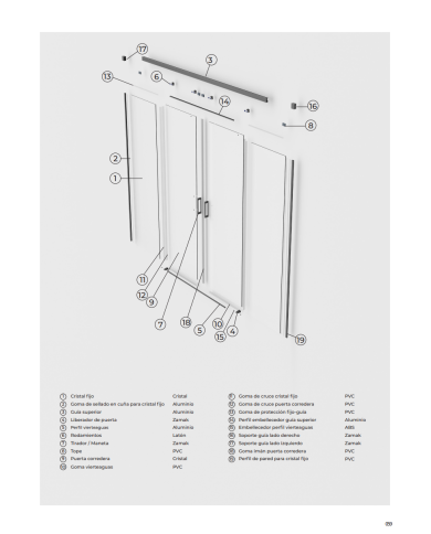 Paroi Douche Double Or rose brossé - SBX