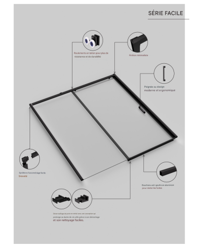 Paroi Douche Noir mat Easy - SBX