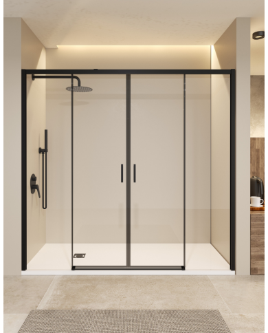 Paroi Douche Double Noir mat Easy - SBX