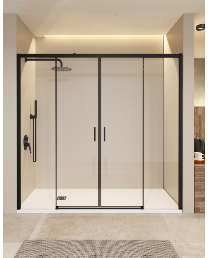 Paroi Douche Double Noir mat Easy - SBX