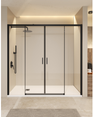 Paroi Douche Double Noir mat Easy - SBX