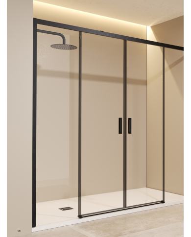 Paroi Douche Double Noir mat Easy - SBX