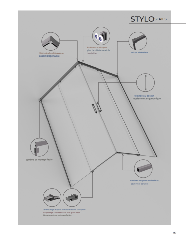 Paroi Douche Angle Chromé Easy - SBX