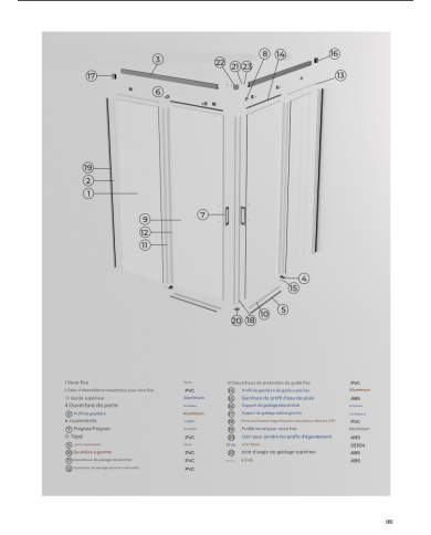 Paroi Douche Angle Chromé Easy - SBX