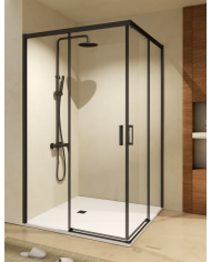 Paroi Douche Angle Noir Mat Easy - SBX