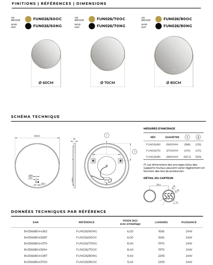 Miroir Fun - LEDIMEX