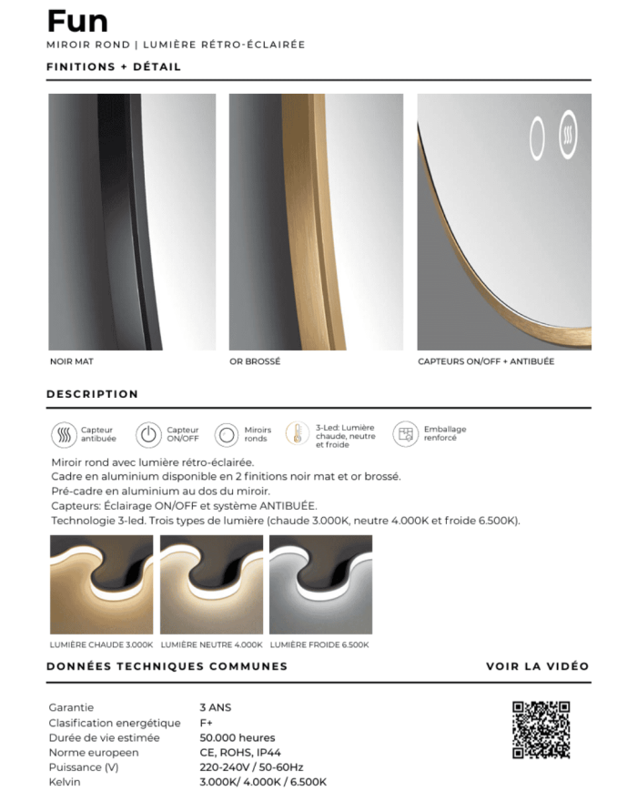 Miroir Fun - LEDIMEX