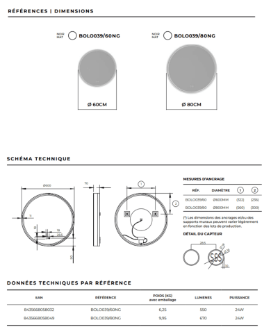 Miroir Bolonia - LEDIMEX