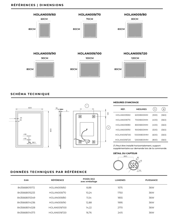 Miroir Holanda - LEDIMEX