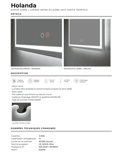 Miroir Holanda - LEDIMEX