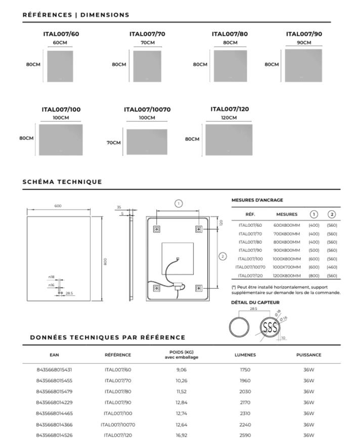 Miroir Italia - LEDIMEX