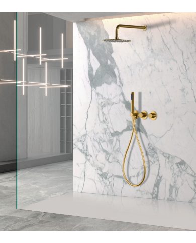 Robinetterie thermostatique encastrée Or brossé