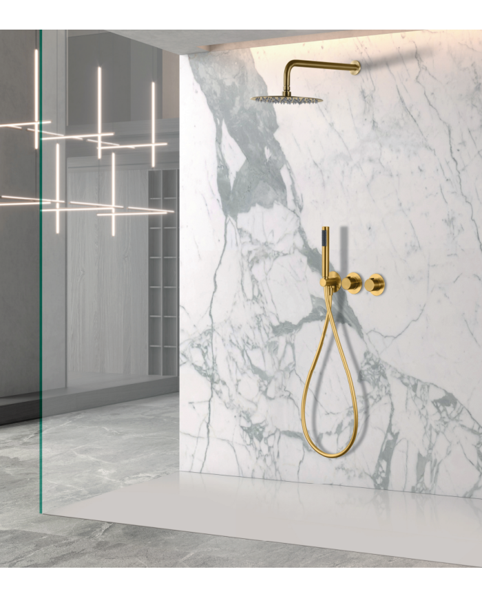 Robinetterie thermostatique encastrée Or brossé