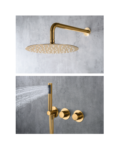 Robinetterie thermostatique encastrée Or brossé