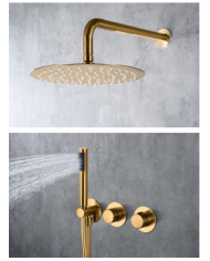 Robinetterie thermostatique encastrée Or brossé