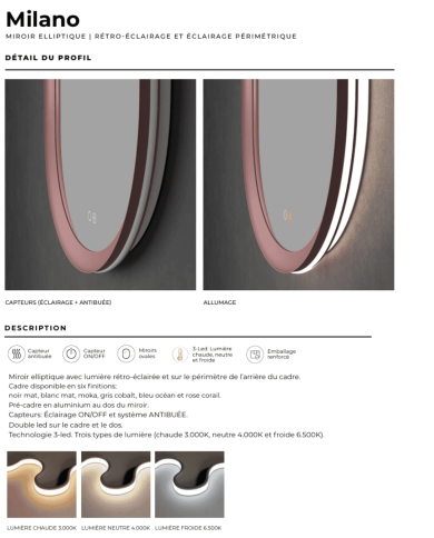 Miroir Milano - LEDIMEX