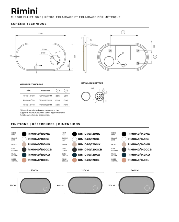 Miroir Rimini - LEDIMEX