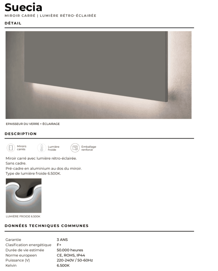 Miroir Suecia - LEDIMEX