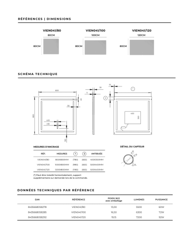 Miroir Viena - LEDIMEX