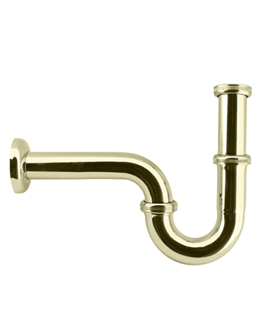 Siphon en forme de P doré Imperial, finition brillante, design vintage