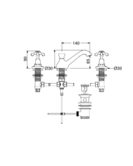 Mélangeur 3 trous avec vidage - Sbordoni