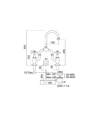 Mélangeur bec haut Firenze - Sbordoni